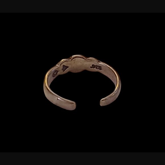 Silpada 925 Silver Scroll Red Coral Bead Adjustable Toe Ring Size 4 - Picture 6 of 9